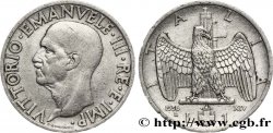 ITALIE 1 Lire Victor-Emmanuel III an XIV / aigle et faisceau 1936 Rome - R