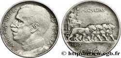 ITALIE 50 Centesimi  Victor Emmanuel III en uniforme / allégorie de l’Italie et 4 lions 1919 Rome - R