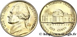 ÉTATS-UNIS D&nbsp;AMÉRIQUE 5 Cents président Thomas Jefferson / Monticello 1975 Denver FDC 