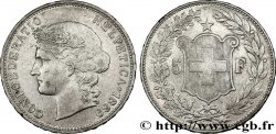 SUISSE 5 Francs Helvetia buste 1889 Berne - B