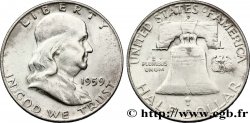 ÉTATS-UNIS D&nbsp;AMÉRIQUE 1/2 Dollar Benjamin Franklin 1959 Denver TTB 