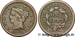 STATI UNITI D&nbsp;AMERICA 1 Cent Liberté “Braided Hair” 1854 Philadelphie