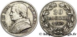 VATICANO E STATO PONTIFICIO 20 Baiocchi Pie IX an XVII 1863 Rome