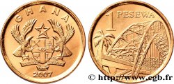 GHANA 1 Pesewa emblème / pont d’Adomi 2007  SPL 