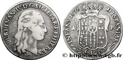 ITALY - KINGDOM OF NAPLES 1 Piastre de 120 Grana Royaume de Naples et Sicile Ferdinand IV de Bourbon / armes 1798 Naples