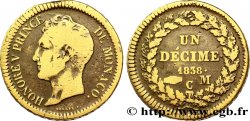 MONACO 1 Décime Honoré V cuivre jaune 1838 Monaco