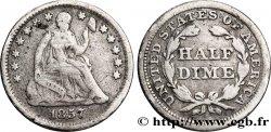 STATI UNITI D&nbsp;AMERICA 1/2 Dime Liberté assise 1857 Philadelphie