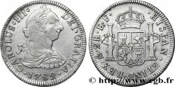 MEXIKO 2 Reales Charles III tête laurée  / écu aux colonnes 1782 Mexico