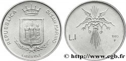 SAN MARINO 1 Lire “la Menace Nucléaire” 1983 