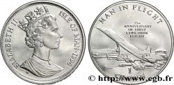 ISLE OF MAN 1 Crown Proof 25 anniversaire vol du 1er Concorde 1994 