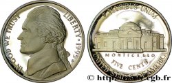 ÉTATS-UNIS D&nbsp;AMÉRIQUE 5 Cents Proof président Thomas Jefferson / Monticello 1995 San Francisco - S