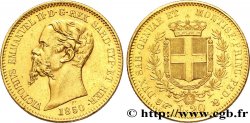 ITALIA - REINO DE CERDEÑA 20 Lire Victor-Emmanuel II roi de Sardaigne / armes de Savoie couronnées 1850 Turin