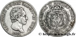 ITALIE - ROYAUME DE SARDAIGNE 5 Lire Charles Félix, roi de Sardaigne 1826 Gênes