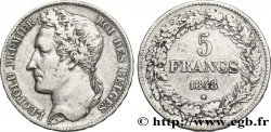 BELGIO 5 Francs Léopold Ier tête laurée 1848 