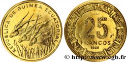 GUINÉE ÉQUATORIALE Essai de 25 Francos BEAC antilopes 1985 Paris