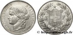 SUISSE 5 Francs Helvetia buste 1889 Berne
