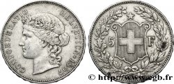 SVIZZERA  5 Francs Helvetia buste 1907 Berne - B