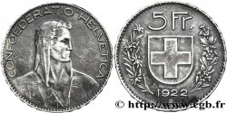 SUISSE 5 Francs berger / écu 1922 Berne - B