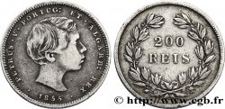 PORTUGAL 200 Réis Pierre V (Pedro) tête d’enfant 1855 