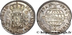 BRÉSIL 960 Réis, surfrappé sur un 8 Reales de Charles IV 1812 Bahia