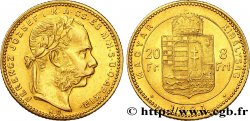 HONGRIE 20 Francs or ou 8 Forint, 2e type François-Joseph Ier 1881 Kremnitz