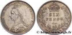 REINO UNIDO 6 Pence Victoria couronné 1888 