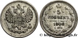 RUSSIE 5 Kopecks aigle bicéphale 1902 Saint-Petersbourg