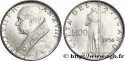 VATICAN AND PAPAL STATES 100 Lire Pie XII an XVIII / Fides tenant la croix 1956 Rome MS 
