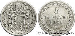 VATICAN AND PAPAL STATES 5 Baiocchi frappé au nom de Pie IX an XIII 1858 