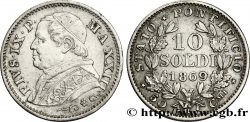 VATICAN ET ÉTATS PONTIFICAUX 10 Soldi (50 Centesimi) Pie IX an XXIII 1869 Rome