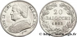 VATICANO Y ESTADOS PONTIFICIOS 20 Baiocchi Pie IX an XVII 1862 Rome