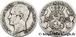 BELGIUM 20 Centimes Léopold Ier tête nue 1852 