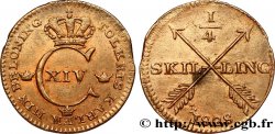 SUÈDE 1/4 Skilling Monogramme de Charles XIV 1828 