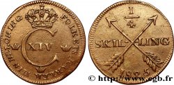 SUÈDE 1/4 Skilling Monogramme de Charles XIV 1825 