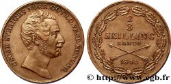 SUÈDE 2/3 Skilling Banco Oscar Ier 1844  TTB+ 