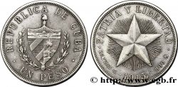 CUBA 1 Peso emblème / étoile 1915 