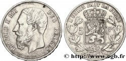 BELGIUM 5 Francs Léopold II 1869 