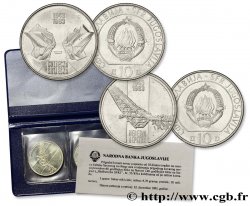 YOUGOSLAVIE Série de 2 monnaies de 10 Dinara 1983 
