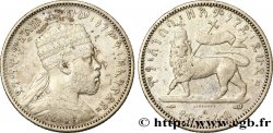 ETIOPIA 1/4 Birr roi Menelik II EE1889 1897 Paris - A