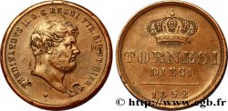 ITALIE - ROYAUME DES DEUX-SICILES 10 Tornesi Ferdinand II, roi de Naples et Sicile 1852 