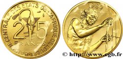 ÉTATS DE L&nbsp;AFRIQUE DE L&nbsp;OUEST (BCEAO) Essai de 25 Francs masque / femme F.A.O. 1980 Paris