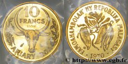 MADAGASCAR Essai de 10 Francs - 2 Ariary buffle / fèves 1970 Paris