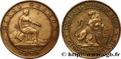 ESPAGNE 5 Centimos “ESPAÑA” assise / lion au bouclier 1870 Oeschger Mesdach & CO