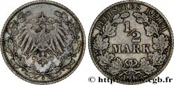 GERMANY 1/2 Mark Empire aigle impérial 1912 Hambourg - J