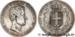 ITALY - KINGDOM OF SARDINIA 5 Lire Charles Albert, roi de Sardaigne 1844 Gênes