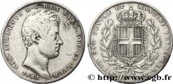 ITALIE - ROYAUME DE SARDAIGNE 5 Lire Charles Albert, roi de Sardaigne 1843 Gênes