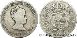 SPANIEN 4 Reales  Isabelle II / écu couronné au collier 1842 Barcelone