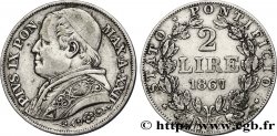 VATICAN ET ÉTATS PONTIFICAUX 2 Lire Pie IX an XXII 1867 Rome