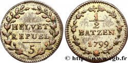 SUISSE - RÉPUBLIQUE HELVÉTIQUE 1/2 Batzen  1799 Berne - B TTB+ 