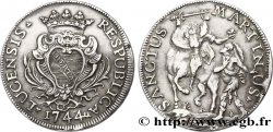 ITALIE - LUCQUES 1 Scudo Saint-Martin 1744  TTB/TB+ 
